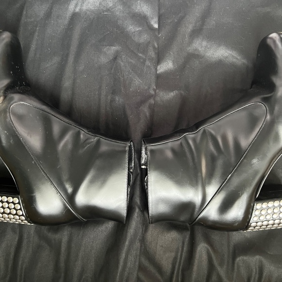 Saint Laurent Leather Studded Accent Boots - Picture 3 of 4